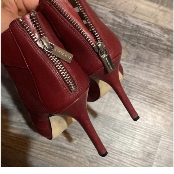 Michael Kors Burgundy Leather Booties, Size 10 - Picture 4 of 16